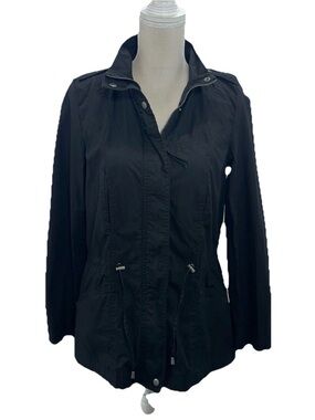 Zara Black Drawstring-Waist Utility Jacket for Women